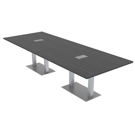 Skutchi Designs 45 in W, 120 in L, 29 in H, Engineered Wood Top, Grey HAR-REC-48X119-DOU-ELEC-ASIANNIGHT